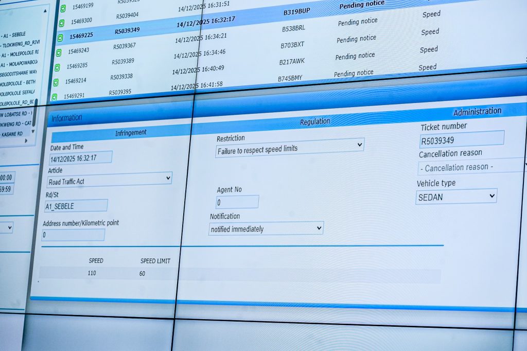 Botswana speed limit violation monitoring